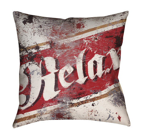 "Relax" Outdoor Throw Pillow
