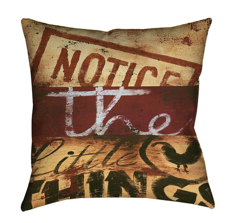 "Notice The Little Things" Outdoor Throw Pillow