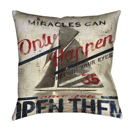 "Miracles" Outdoor Throw Pillow
